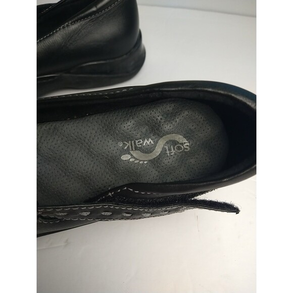 Softwalk Woman Mary Jane Leather 8.5N Black Style S1115-001 Adjustable Flat - Picture 4 of 12